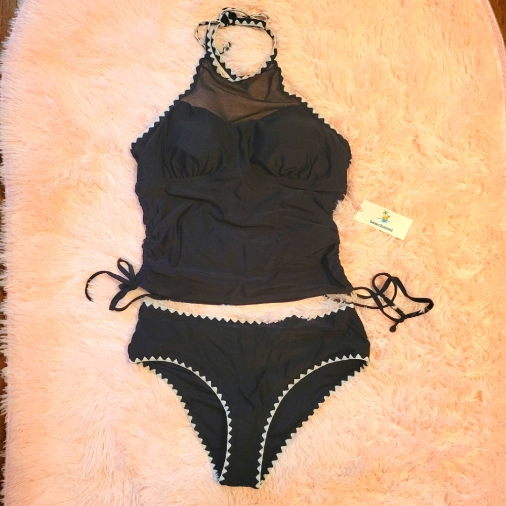 Womane Black Halter Bikini Set size s/m